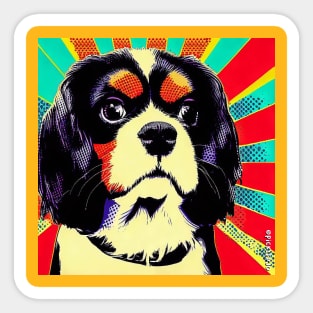 Tri Colour King Charles Pop Art Sticker